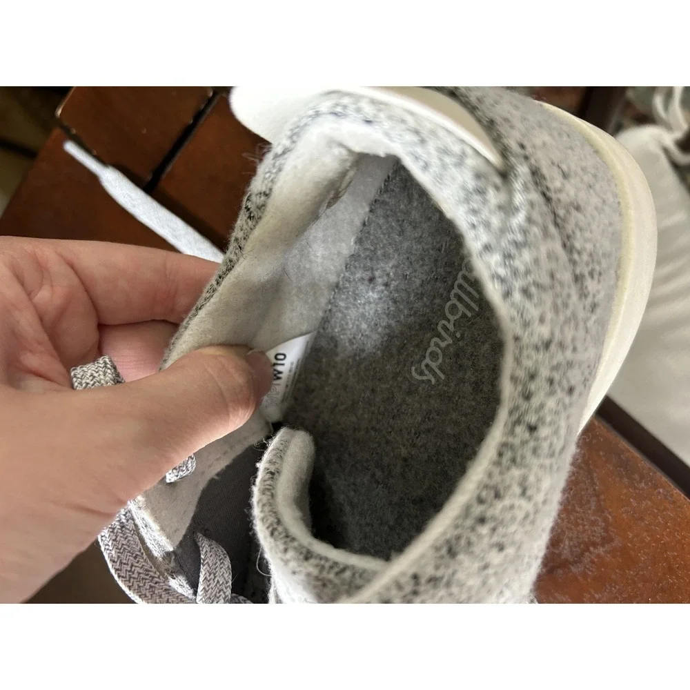 Allbirds Wool Pipers Grey Marl Sustainable Merino Wool Sneakers Womens Size 10